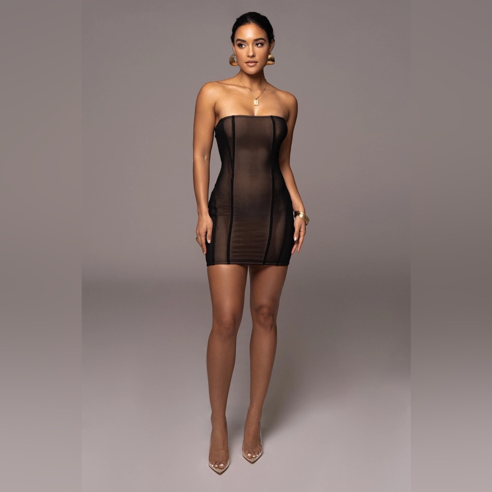 JLUXLABEL Noir unapologetic mini dress